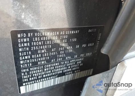 2017 Volkswagen Tiguan 2.0T Sel из США, поврежденный, VIN WVGVV7AX9HK038527